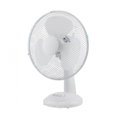 Stolní ventilátor 30cm, 3 rychlosti, bílý, 40 W 